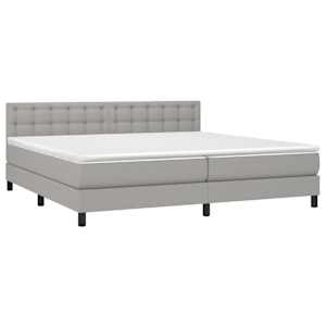 Box spring postel s matrací světle šedá 200 x 200 cm textil - obrázek 3