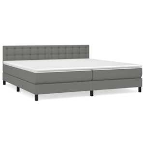 Box spring postel s matrací tmavě šedá 200x200 cm textil - obrázek 2