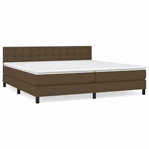 Box spring postel s matrací tmavě hnědá 200x200 cm textil - obrázek 2