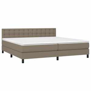 Box spring postel s matrací taupe 200x200 cm textil - obrázek 3