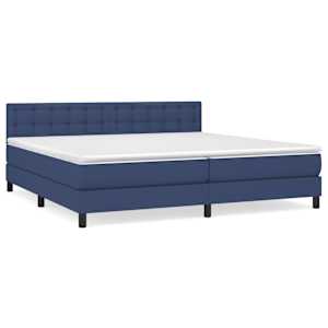 Box spring postel s matrací modrá 200x200 cm textil - obrázek 2