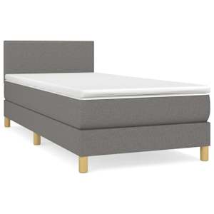 Box spring postel s matrací tmavě šedá 80 x 200 cm textil - obrázek 2