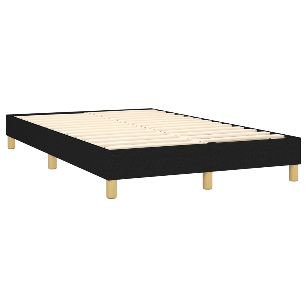 Box spring postelja z vzmetnico črn 120x200 cm blago