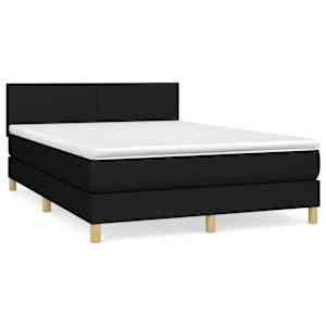 Box spring postel s matrací černá 140 x 190 cm textil - obrázek 2