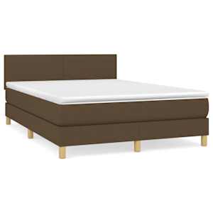 Box spring postel s matrací tmavě hnědá 140x190 cm textil - obrázek 2