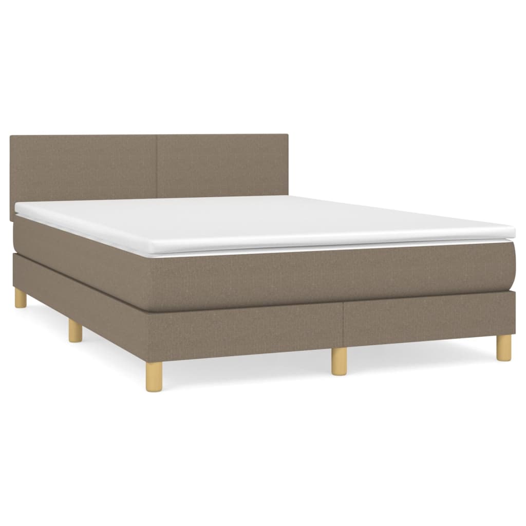Thumbnail - vidaXL Boxspringbett mit Matratze Taupe 140x190 cm Stoff