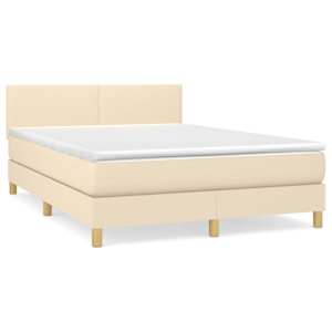 Box spring postel s matrací krémová 140x190 cm textil - obrázek 2