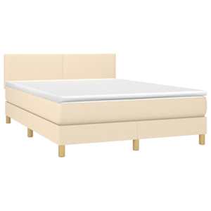 Box spring postel s matrací krémová 140x190 cm textil - obrázek 3