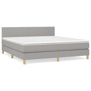 Box spring postel s matrací světle šedá 160 x 200 cm textil - obrázek 2