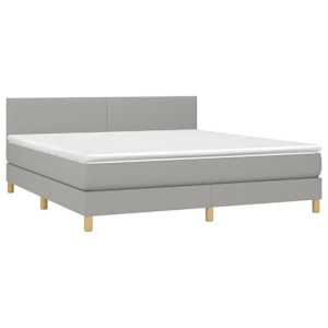 Box spring postel s matrací světle šedá 160 x 200 cm textil - obrázek 3