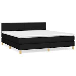 Box spring postel s matrací černá 160x200 cm textil - obrázek 2