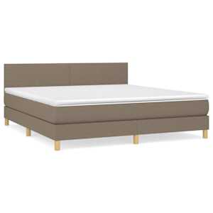 Box spring postel s matrací taupe 160x200 cm textil - obrázek 2
