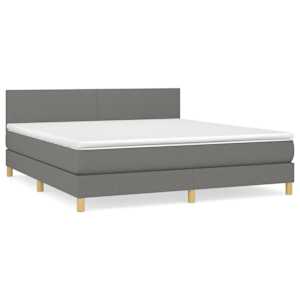 Box spring postel s matrací tmavě šedá 180x200 cm textil - obrázek 2