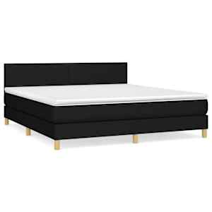 Box spring postel s matrací černá 180x200 cm textil - obrázek 2