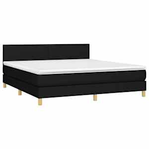 Box spring postel s matrací černá 180x200 cm textil - obrázek 3