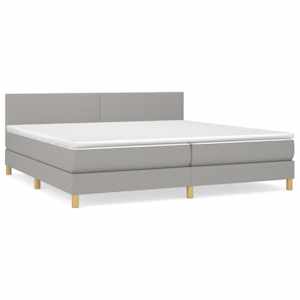 Box spring postel s matrací světle šedá 200 x 200 cm textil - obrázek 2