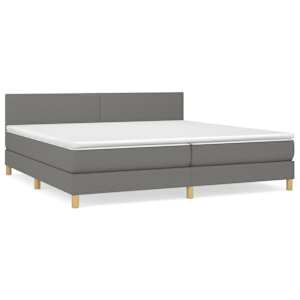 Box spring postel s matrací tmavě šedá 200x200 cm textil - obrázek 2