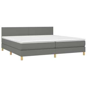 Box spring postel s matrací tmavě šedá 200x200 cm textil - obrázek 3