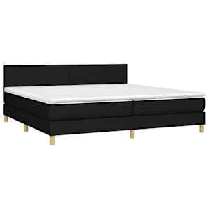 Box spring postel s matrací černá 200x200 cm textil - obrázek 3