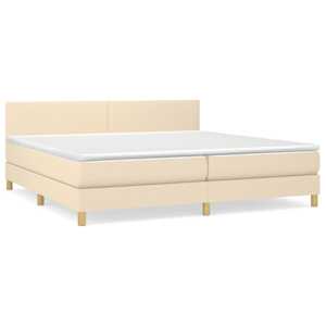 Box spring postel s matrací krémová 200x200 cm textil - obrázek 2