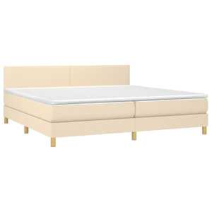 Box spring postel s matrací krémová 200x200 cm textil - obrázek 3
