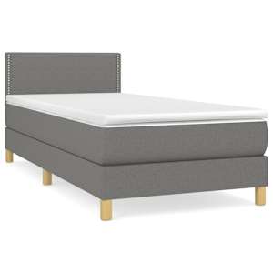 Box spring postel s matrací tmavě šedá 80 x 200 cm textil - obrázek 2