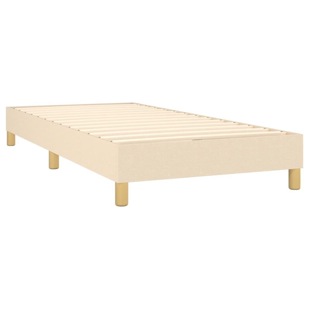 Box spring postelja z vzmetnico krem 90x190 cm blago