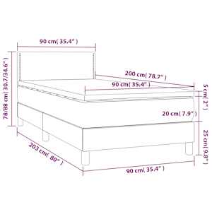 Box spring postelja z vzmetnico svetlo siva 90x200 cm blago - slika 7