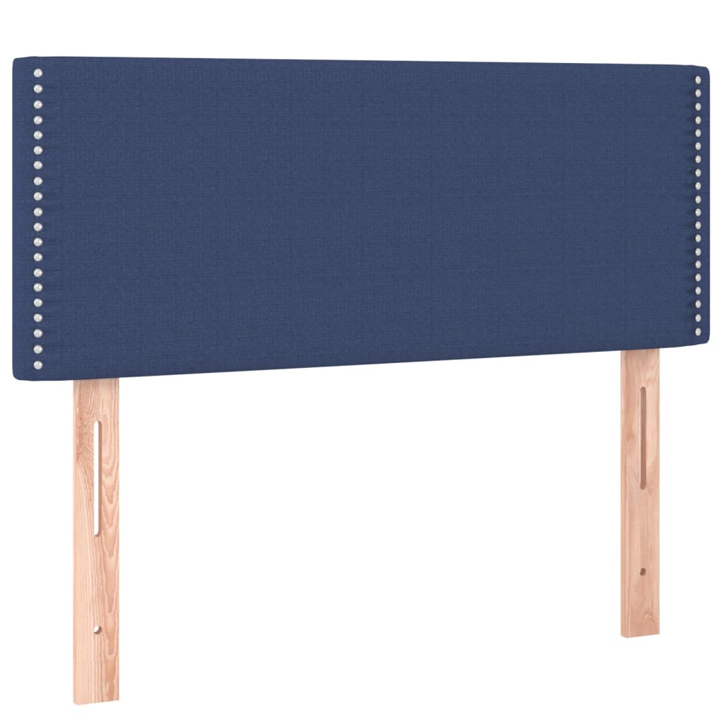 kék szövet rugós ágy matraccal 100 x 200 cm