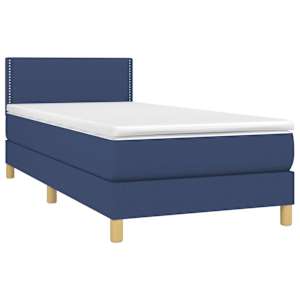 vidaXL Boxspring posteľ s matracom modr&aacute; 100x200 cm l&aacute;tka