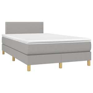 Box spring postel s matrací světle šedá 120 x 200 cm textil - obrázek 3