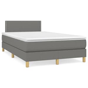 Box spring postelja z vzmetnico temno siva 120x200 cm blago - slika 2