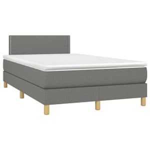 Box spring postelja z vzmetnico temno siva 120x200 cm blago - slika 3