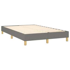 Box spring postelja z vzmetnico temno siva 120x200 cm blago - slika 4