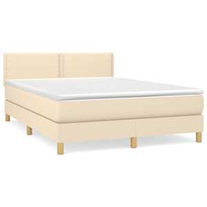 Box spring postel s matrací krémová 140x190 cm textil - obrázek 2