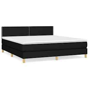 Box spring postel s matrací černá 160x200 cm textil - obrázek 2