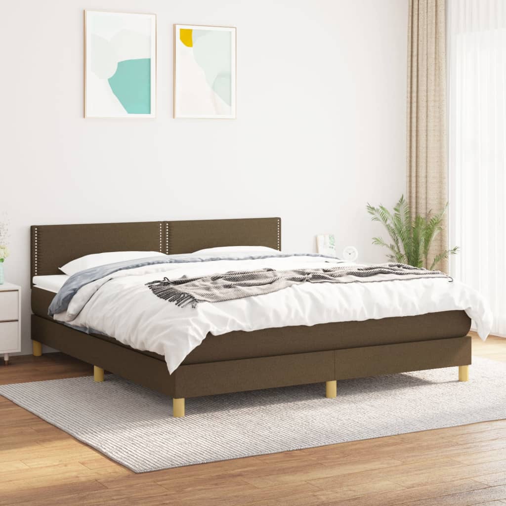  ΚΡΕΒΑΤΙ BOXSPRING ΜΕ ΣΤΡΩΜΑ ΣΚΟΥΡΟ ΚΑΦΕ 160X200 ΕΚ ΥΦΑΣΜΑΤΙΝΟ V-3140548