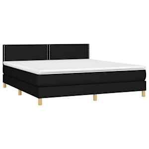 Box spring postel s matrací černá 180x200 cm textil - obrázek 3