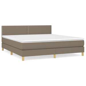 Box spring postel s matrací taupe 180x200 cm textil - obrázek 2