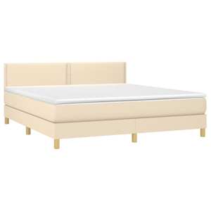 Box spring postel s matrací krémová 180x200 cm textil - obrázek 3
