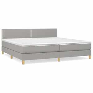 Box spring postel s matrací světle šedá 200 x 200 cm textil - obrázek 2