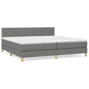 Box spring postel s matrací tmavě šedá 200x200 cm textil - obrázek 2