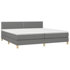 Box spring postel s matrací tmavě šedá 200x200 cm textil - obrázek 3