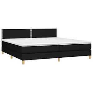 Box spring postel s matrací černá 200x200 cm textil - obrázek 3
