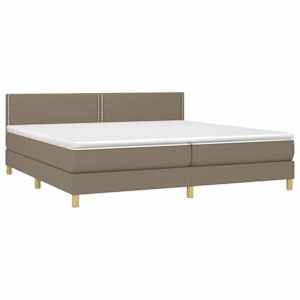 Box spring postel s matrací taupe 200x200 cm textil - obrázek 3