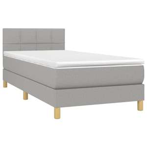 Box spring postel s matrací světle šedá 80 x 200 cm textil - obrázek 3
