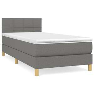 Box spring postel s matrací tmavě šedá 80 x 200 cm textil - obrázek 2