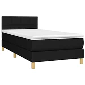 Box spring postel s matrací černá 80 x 200 cm textil - obrázek 3
