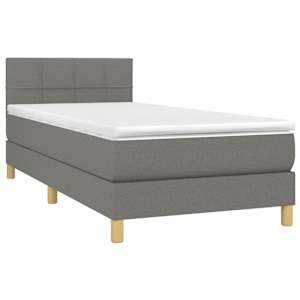 Box spring postel s matrací tmavě šedá 90x190 cm textil - obrázek 3