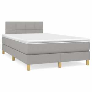 Box spring postel s matrací světle šedá 120 x 200 cm textil - obrázek 2